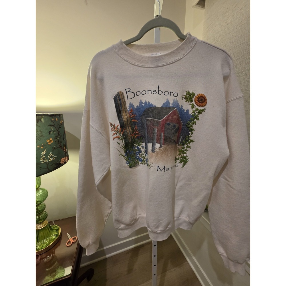 Vintage My Town Original Boonsboro MD Cottagecore Prairie Sweatshirt Sz XXL